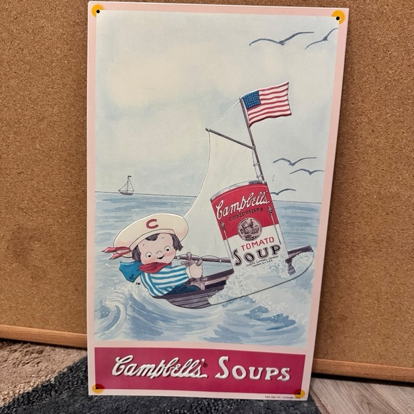1993 Campbell’s Soup Sign #9 Sailboat Faded Color - Picture 1 of 6